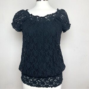 Perfect Summer Top!  Black Lace INC Top SZ M